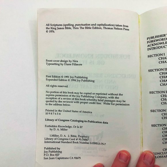 Forbidden Knowledge Or Is It... By D. A. Miller 1994 Paperback - Picture 5 of 8